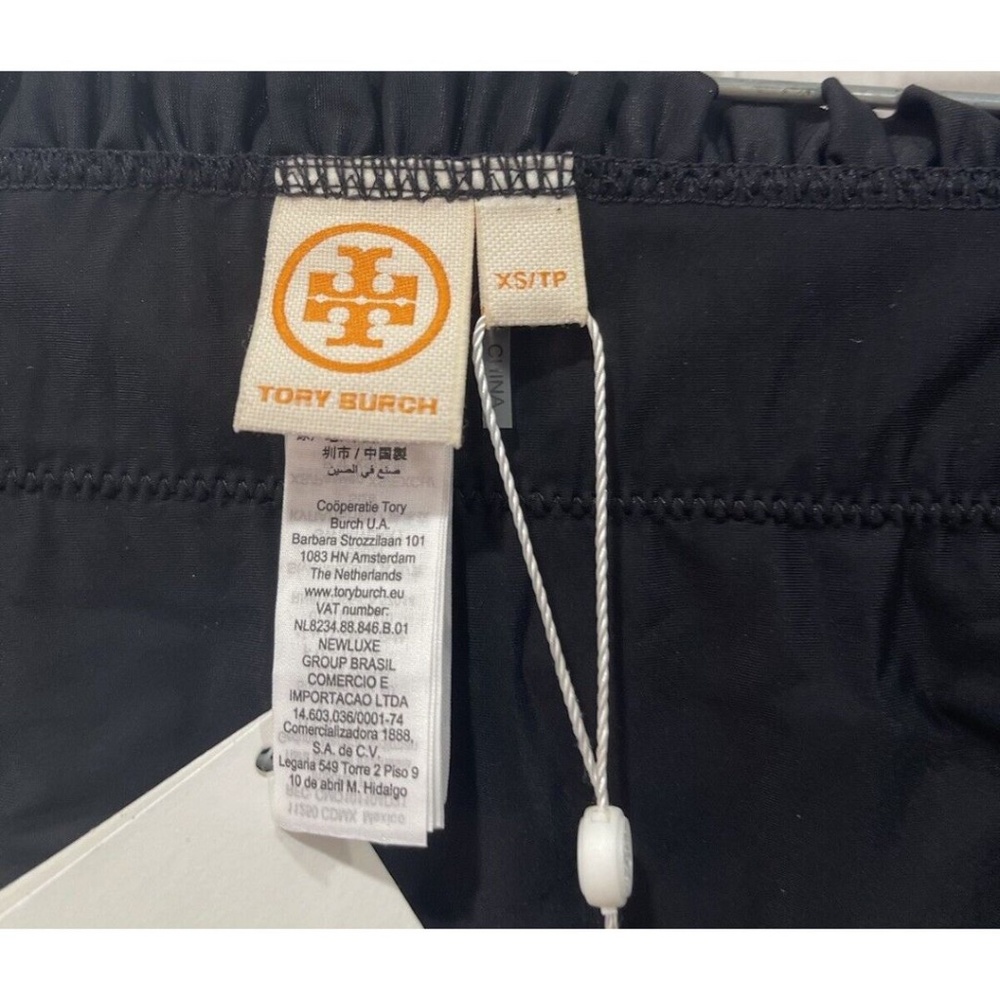 Tory Burch Swim Costa Smocked Black Ivory Hipster Bikini Bottom Size XS - Picture 6 of 11